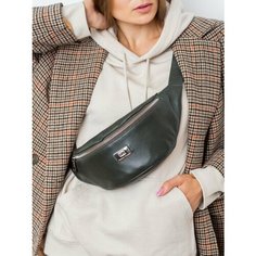 Сумка поясная Franchesco Mariscotti, фактура матовая, рельефная, зернистая, хаки