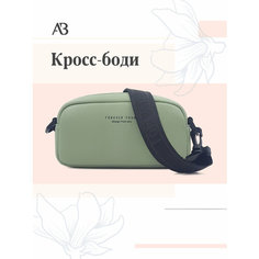 Сумка мессенджер A&B, фактура зернистая, зеленый A.B.