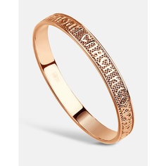 Кольцо обручальное DIALVI JEWELRY, красное золото, 585 проба, тиснение, размер 15, ширина 3 мм, золото