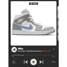Кроссовки NIKE Air Jordan, размер 7.5 US, wolf grey aluminum