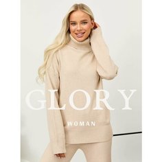 Комплект одежды Костюм вязаный женский, размер ONE SIZE, бежевый Glory Women