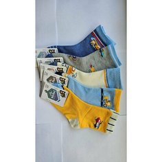 Носки Вальс 2024, 5 пар, размер 28-31, , синий, желтый, бежевый, голубой, серый