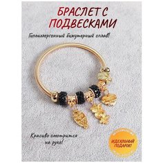 Браслет ОптимаБизнес, 1 шт., золотистый, черный
