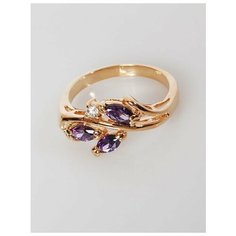 Кольцо Lotus Jewelry, циркон, аметист, размер 16, фиолетовый