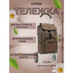 Сумка-тележка , 50 л, 35х100х45 см, ручная кладь, коричневый Way Shop