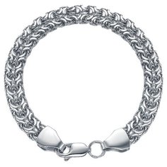 Браслет-цепочка DIALVI JEWELRY, серебро, 925 проба, платинирование, диаметр 7.5 см., длина 23 см.