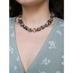 Чокер ENJOY Украшения из камней, лабрадорит, длина 45 см, серый/коричневый