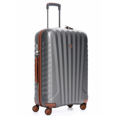 Чемодан RONCATO, 72 л, серый, коричневый