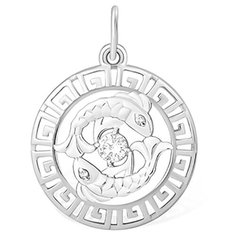 Подвеска The Jeweller, серебро, 925 проба, родирование, фианит, серебристый
