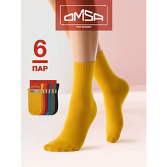 Носки Omsa, комплект, 6 пар, размер 35-38, мультиколор
