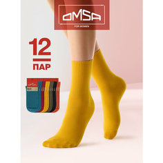 Носки Omsa, комплект, 12 пар, размер 35-38, мультиколор