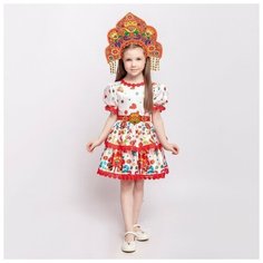 Карнавальный костюм "Лето красное", платье, кокошник, размер 116-60 см 9103260 пуговка