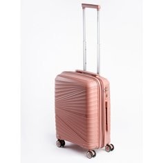 Чемодан , 50 л, размер S, розовый, бежевый Bags Place