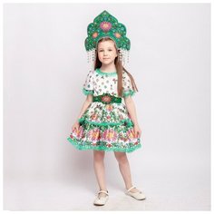 Карнавальный костюм "Весна яркая", платье, кокошник, размер 122-64 см 9103263 пуговка