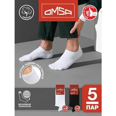 Носки Omsa, комплект, 5 пар, размер 42-44 (27-29), 2Bianco/3Nero