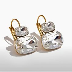 Серьги пусеты SORONA, циркон, Swarovski Zirconia, фианит, размер 22 мм, белый