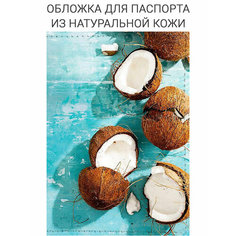 Обложка для паспорта Elole Design, белый, голубой, коричневый