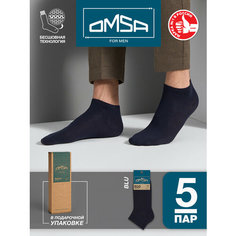Носки Omsa, комплект, 5 пар, размер 45-47, blu