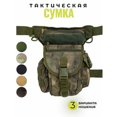 Сумка поясная , фактура зернистая, темно-зеленый Тактические сумки