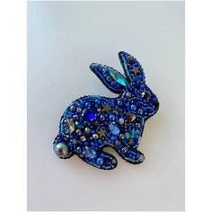 Брошь, хрусталь, кристаллы Preciosa, стекло, синий Your Beautiful Brooch