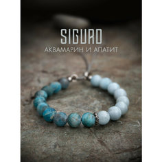 Браслет-нить SIGURD, аквамарин, апатит, 1 шт., размер 22 см, белый, серый, голубой, синий, бирюзовый