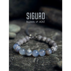 Браслет-нить SIGURD, агат, яшма, 1 шт., размер 22 см, голубой/бежевый