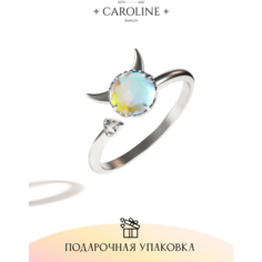 Кольцо-кулон Caroline Jewelry, лунный камень, кристалл, безразмерное, серебряный