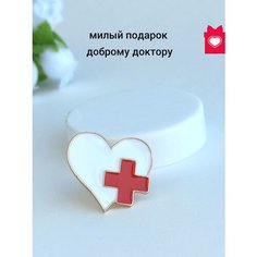 Брошь, полимерная глина, эмаль, золотой, черный, красный Gala Brooch