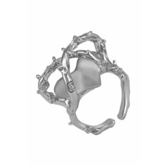 Кольцо-кулон OTOKODESIGN, безразмерное, ширина 15 мм, белый