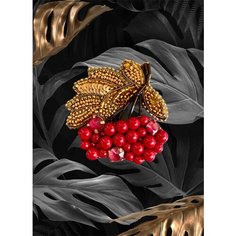 Брошь, стекло, кристалл, бордовый Your Beautiful Brooch