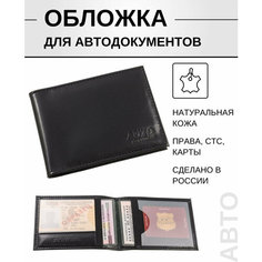Обложка для автодокументов Premier, черный глянцевый