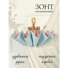 Зонт Под дождем, голубой/розовый
