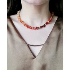 Колье ENJOY Украшения из камней, сердолик, длина 45 см, оранжевый