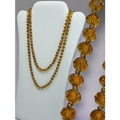 Бусы GOLDEN GALA, хрусталь, длина 112 см, коричневый