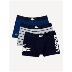 Трусы LACOSTE, комплект из 3 шт., размер S, синий/серый/темно-синий