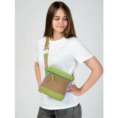 Сумка кросс-боди Igermann, фактура бархатистая, зеленый/фиолетовый