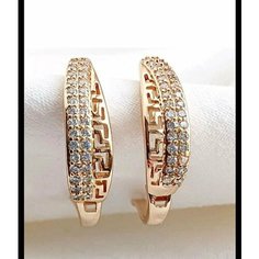 Серьги XUPING JEWELRY, искусственный камень, размер 20 мм, золотистый
