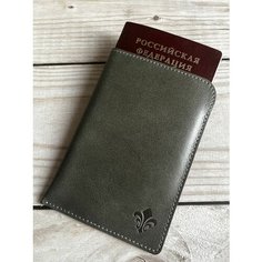 Обложка-карман для паспорта , серый Барин