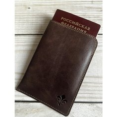 Обложка-карман для паспорта , коричневый Барин