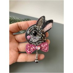 Брошь, бисер, серый Your Beautiful Brooch