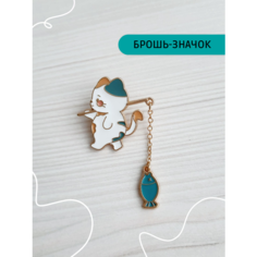Брошь, эмаль, зеленый, белый, золотой Pro Shik