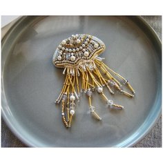 Брошь, жемчуг имитация, золотой Cute Brooches