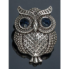 Брошь, стразы, серебро Petro Jewelry