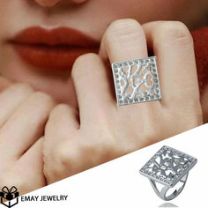 Кольцо Emay, кристаллы Swarovski, искусственный камень, размер 18, серебристый