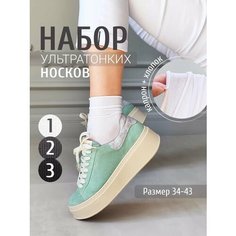 Носки TANNI for you Носки без резинки в рубчик высокие TANNI for you - 3 пары, размер One size(34-43), серый, белый, черный