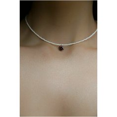 Чокер BLV Jewerly, фианит, жемчуг имитация, длина 38 см, белый