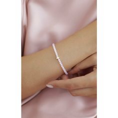 Браслет BLV Jewerly, размер 17.5 см, розовый, золотистый