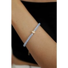 Браслет BLV Jewerly, размер 17.5 см, голубой, золотистый
