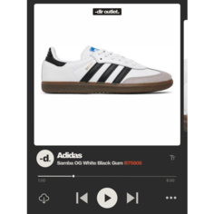 Кроссовки adidas Samba OG, размер 5.5us / 5uk / 38fr / 37ru / 23,3cm, white/black/gum
