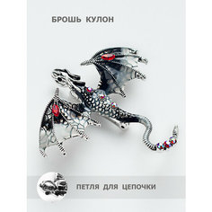 Брошь, стразы, черный Petro Jewelry